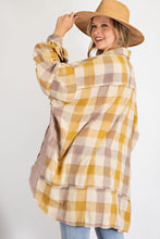 Load image into Gallery viewer, KHAKI PLAID YARN DYE OVERSIZED SHIRT DRESS