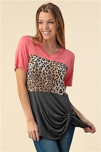 Leopard Knot Top