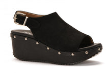 Load image into Gallery viewer, Black Wedge Shoe with side Studs