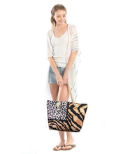 Load image into Gallery viewer, Zebra Multi Animal Print Beach Bag