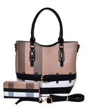 Load image into Gallery viewer, Plaid Leatherette Handbag Set