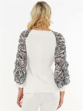 Load image into Gallery viewer, White Printed Long Sleeve Top