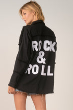 Load image into Gallery viewer, BLACK JACKET DISTRESSED BUTTON UP