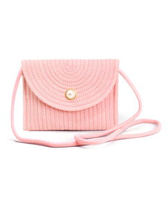Solid Color Mini Straw Crossbody Bag