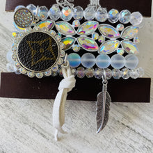 Load image into Gallery viewer, Up Cycled Stretchable Butterfly Bracelet w/Feather
