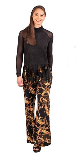 Faux Suede Fringe Top