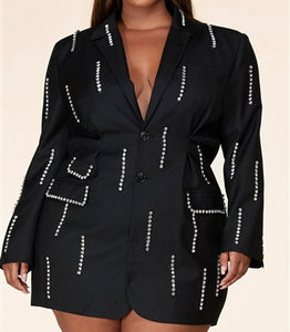 Rhinestone Dress Coat