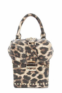 Ostrich Croc Boxy Mini Satchel Crossbody Bag