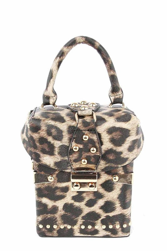 Ostrich Croc Boxy Mini Satchel Crossbody Bag