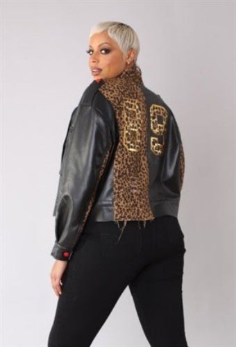 Letter Leopard Jacket