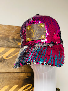 Sequin upcycled hats