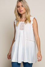 Load image into Gallery viewer, Ivory Ruffle Trim Top