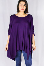 Load image into Gallery viewer, Flowy Poncho Top with Unfinished Hem
