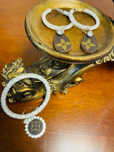 Load image into Gallery viewer, Single Silver Glittered Bracelet with Upcycled Charm