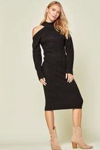 Load image into Gallery viewer, COLD SHOULDER KNIT DRESS