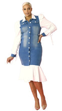 Load image into Gallery viewer, Denim and White Dress