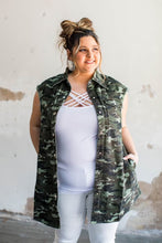 Load image into Gallery viewer, Camo Denim Button Down Tunic