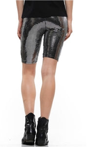 Silver Biker Shorts