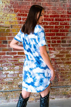 Load image into Gallery viewer, BLUE TIE DYE FLUTTER DRESS WITH POCKETS