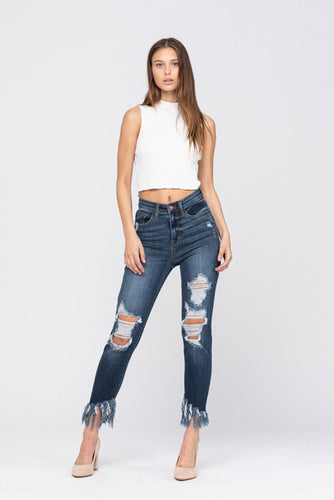 DESTROY ANKLE FRINGE SKINNY