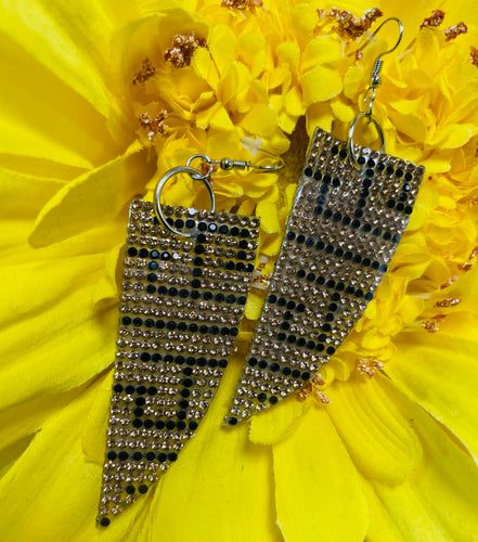 Black/Gold Rhinestone Earrings