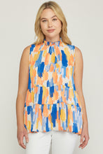 Load image into Gallery viewer, Printed mock neck sleeveless top