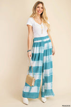 Load image into Gallery viewer, SOFT STRIPE TIE DYE RAYON FABRIC SMOCK WAIST PANTS