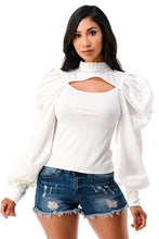 Load image into Gallery viewer, Mock Neck Front Keyhole Top