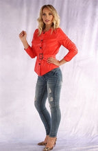 Load image into Gallery viewer, Belted Faux Leather Top