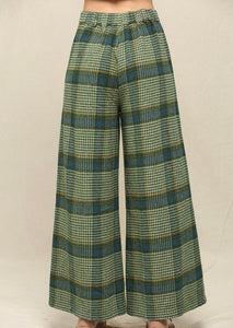 Plaid Pattern and Wide Long Pants