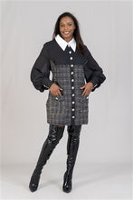Load image into Gallery viewer, Collared Tweed Shirt Dress