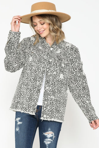 DESTROYED ANIMAL PRINT JACKET