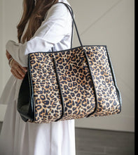 Load image into Gallery viewer, Brown Leopard Neoprene Tote Bag
