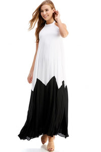 Long Pleated Halter Dress