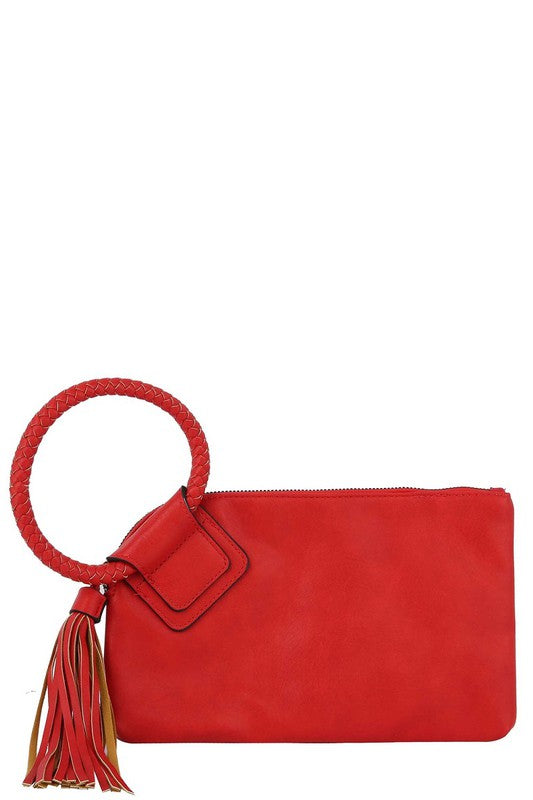 Handcufee Tassel Wristlet Clutch