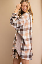 Load image into Gallery viewer, CORL BROWN PLAID YARN DYE OVERSIZED SHIRT DRESS