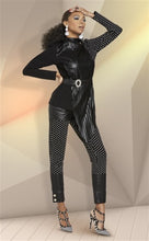 Load image into Gallery viewer, BLACK STRETCH PANT WITH POLK-A-DOT