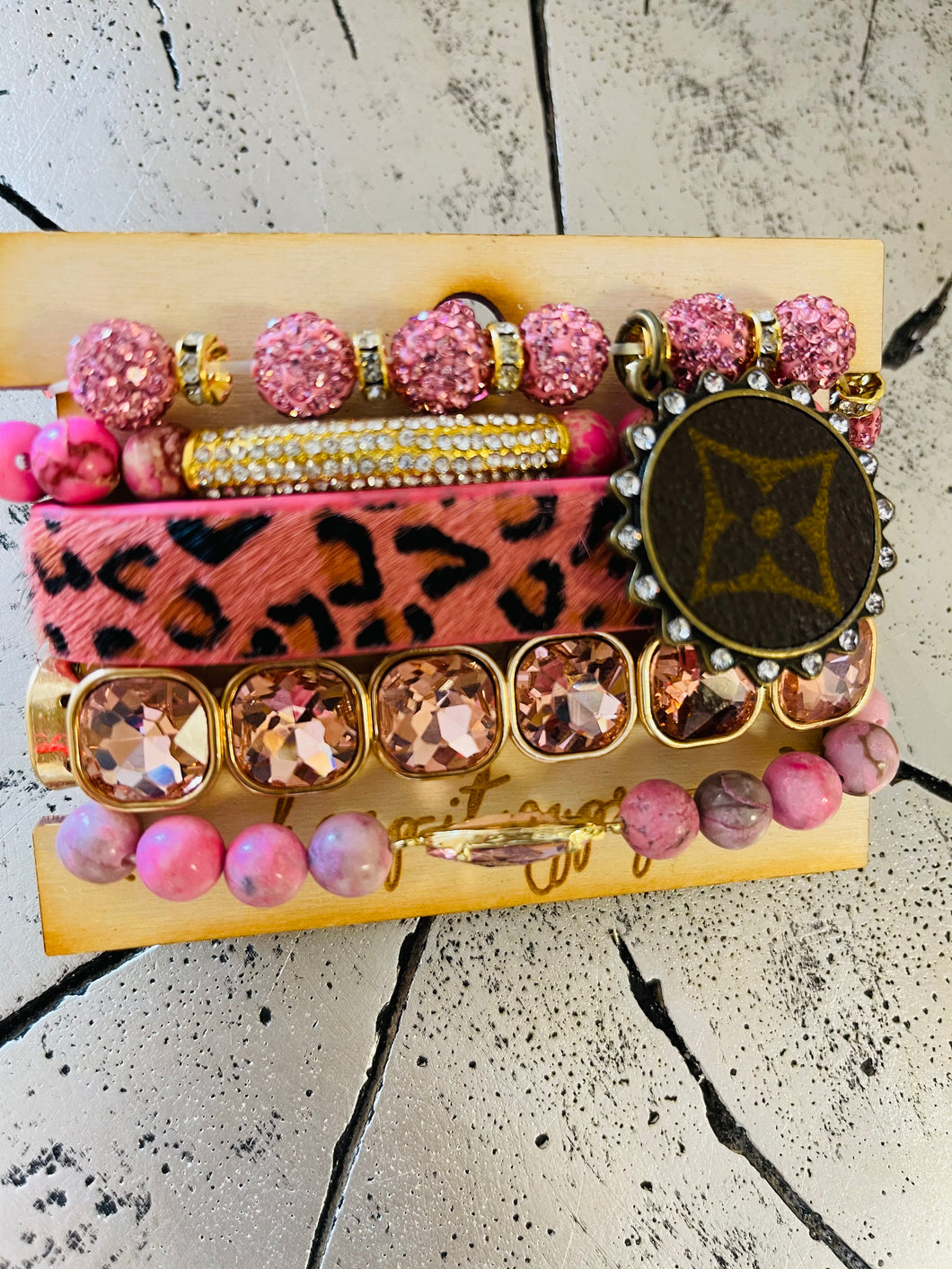 Pink Leopard Upcycled Stack