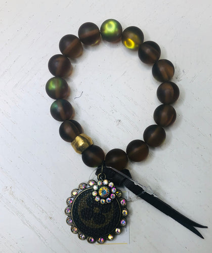 Up Cycle Brown Iridescent braclet