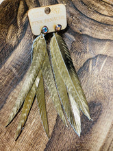 Load image into Gallery viewer, Leather Strip Earrings with Swarovski Crystal