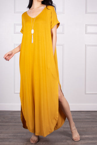 Mustard New Bamboo Maxi Dress