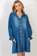 Load image into Gallery viewer, Long Sleeve Solid Woven Dress