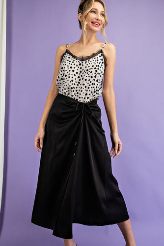CINCHED MIDI SKIRT