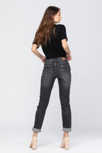 Load image into Gallery viewer, BLACK BLEACH SPLASH DESTROYED BOYFRIEND JEANS