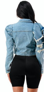 Love Me Crop Jean Jacket