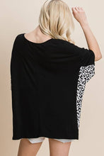 Load image into Gallery viewer, Black Top with White Animal Print on Sides