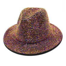 Load image into Gallery viewer, Rhinestone Studded Unisex Fedora Hat