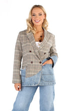 Load image into Gallery viewer, Plaid with Denim Pocket Jacket