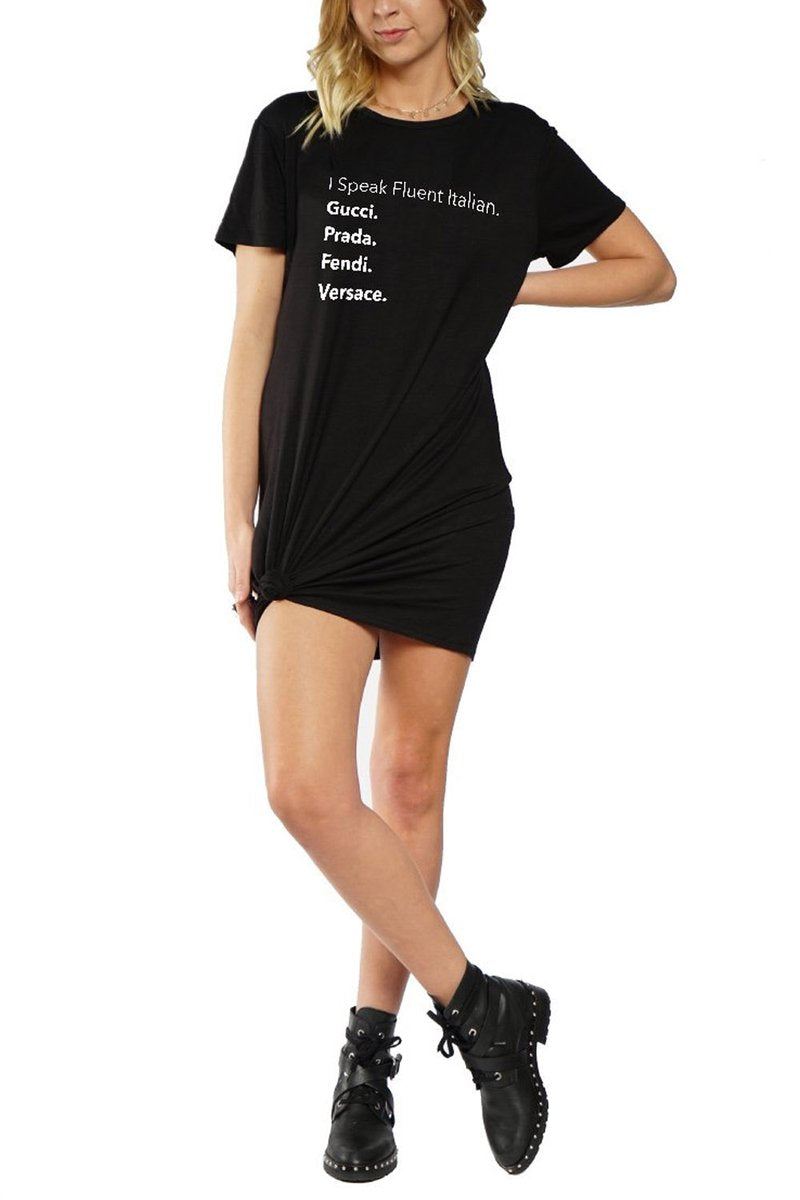 Gucci Black Oversized T-Shirt Dress Gucci