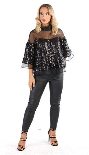 Black Sequin Top